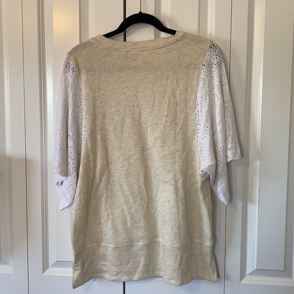 Anthro Akemi & Kin Half Sleeve Sweater Lace Sleeve - Picture 4 of 13